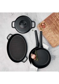 Resim A1374 Gusto Volkanit iki Kulplu Oval Tava 