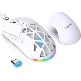 Resim Mufunye Hxsj T26 Kablosuz Oyun Faresi: 4800dpı, Rgb Aydınlatma, Hızlı Şarj, 7 Tuşlu, Pc/mac Uyumlu 001 