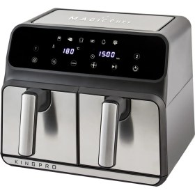 Resim Geniş Kapasiteli Çift Sepetli Sıcak Hava Fritözü 8 Litre Gri 