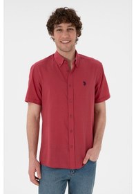 Resim U.s. Polo Assn. Erkek Vişne Gömlek Kısa Kollu 50306324-vr223 Vişne 
