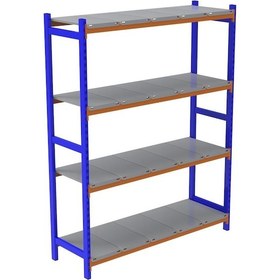 Resim Raf Burada 4 Katlı Depo Rafı - 300-350 Kg Taşıma Kapasiteli Hafif Rack Raf- 60x120x250 cm 