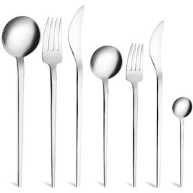 Resim Jumbo 4400 Fallen 84 Parça 12 Kişilik Çelik Çatal Kaşık Bıçak Takımı Çelik 