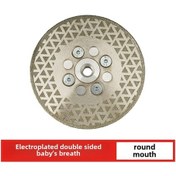 Resim Dofolink M14 Flanlı Elektroplated Elmas Çift Yönlü Pencere Taşlama, Mermer Ve Granit Kesim Diski Φ115 Çift Yönlü Pencere Yuvarlak Açık 