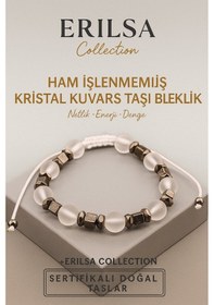 Resim Sertifikalı Ham İşlenmemiş Kristal Kuvars Doğal Taş Bileklik - 8x Çok Renkli 
