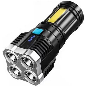 Resim Sones S03 4 X Smd 3030 + Cob Güçlü Işık Usb Şarj Edilebilir Led El Feneri Çok Renkli 