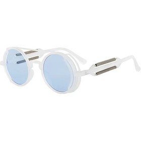 Resim Mdod Erkekler Steampunk Vintage Yuvarlak Çerçeve Güneş Gözlüğü Uv400 Doğa Sporları Sürüşblack51gri Gri 