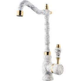 Resim RUSTİK KUZU EVYE BEYAZ MERMER DESENLİ Beyaz - Gold 