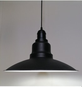 Resim Riolight Retro Siyah Içi Beyaz Tekli Metal Sarkıt Çap: 37Cm (538288941) 