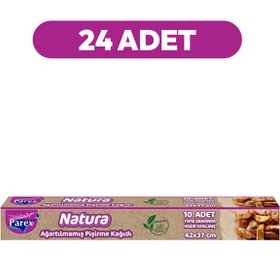Resim Parex Natura Ağartılmamış Hazır Kesilmiş Pişirme Kağıdı 10 Adet 42x37cm 24 Paket 