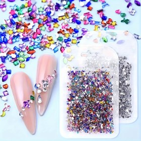 Resim 1000 adet Renkli Taşlı Tırnak Sanatı Aksesuarı, Çok Şekilli Kristal Düz Arka Tırnak Taşları, 3D Kabartmalı Tırnak Sanatı Süsleri, DIY Tırnak Tasarımı Aksesuarları, Kokusuz, Ayak, El ve Tırnak Bakımı İçin Uygun, Tırnak Süslemesi İçin Uygun, Telefon Kılıfı Saç Klipsleri, Makyaj vb. El Yapımı DIY Süsler, Kadınlar İçin Tırnak Süslemesi İçin Gerekli 