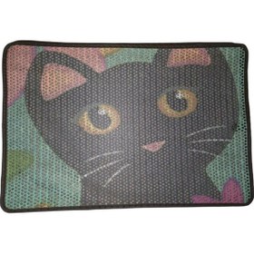 Resim Nanbell Büyük Elekli Çift Katlı Kedi Kumu Paspası 75x59 Cm Desenli No:4 