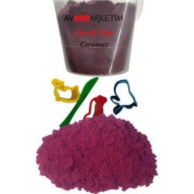 Resim Oyun Kalıbı Hediyeli Kurumayan Kinetik Kum 800 Gram Ve Kalıp Hediyeli Oyun Kumu Yapışmaz Kum Mor 