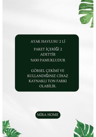 Resim 2 Li Ayak İzli Banyo Ayak Havlusu %100 Pamuklu Renkli 50x70 Cm Menom Somon 
