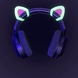 Resim sciuU Kulaklıklar için Dekoratif Sevimli Pembe Kedi Kulakları, Kulaklık HypreX Cloud/II/Flight ile uyumlu Dekorasyon, Oyun Kulaklıkları için Sevimli Kitty Ayarlanabilir Ek Kayışlar - Floresan 