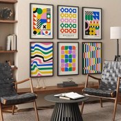 Resim Renkli Bauhaus Estetiği Posterleri ve Baskı Soyut Geometri Duvar Sanatı Kanvas Tablo Modern İç Mekan Yaşam Odası Ev Dekoru 