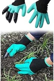 Resim SanalAMCA Store Buffer® Toprak Kazma Ekme Çapalama İçin Korumalı Bahçe Bahçivan Eldiveni 
