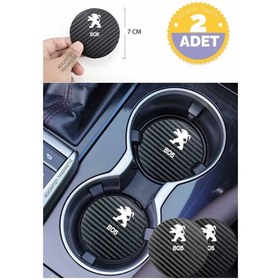 Resim Peugeot 806 Aracınıza Karbon Desenli Araç Bardak Altlığı Peugeot 806 İç Mekanı İçin 7 Cm Şık Tasarım 2 Adet 2 Adet 