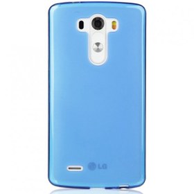 Resim LG G4 Kılıf Soft Silikon Şeffaf-Mavi Arka Kapak 