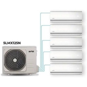 Resim Airfel 5LMX125 9+9+9+9+9 İç Ünite (60 BTU) + Dış Ünite (42 BTU) Inverter Multi Sistem Klima 