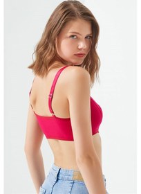Resim Cottonhill Bordo Pamuklu Ayarlanabilir Askılı Kadın Bralet Büstiyer Bordo 
