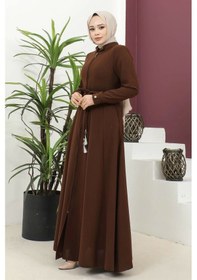 Resim Burgu Kemerli Dokuma Kumaş Mevsimlik Mevlana Ferace - Taba / F0131 Taba 
