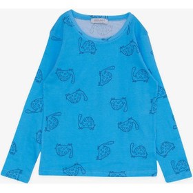 Resim Macawi Breeze Erkek Çocuk Pijama Takımı Kaplumbağa Desenli 1.5-5 Yaş, Mavi-mavi Mavi 