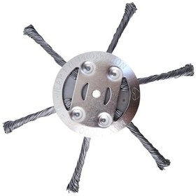 Resim Qingmipy Çelik Tel 6 İnç 6 Başlı Elektrikli Tırpan Ucu, 5.5mm Delikli, Çim Ve Ot Kaldırıcı, Zırhlı Ve Dayanıklı, Kolay Kurulum 