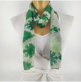 Resim Paredora Kamuflaj Yeşil Jade Uzun Fular Çok Renkli 