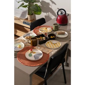 Resim Kevin Seramik Hand Made 6 Parça Modern Pasta Takımı 