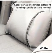 Resim Dashanshop Lüks Nappa Beyaz Bel Destek Yastığı Nefes Alabilir Tüm Mevsimler İçin Kolay Kurulum 