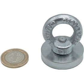 Resim Magnet Fishing, 40Mm Askılı Güçlü Büyük Pot Neodyum Mıknatıs, Kur 