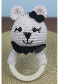 Resim Aleylife Amigurumi Organik Ayıcık Çıngırak Diş Kaşıyıcı 