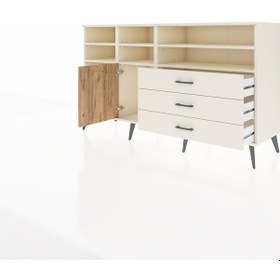 Resim Kronos Konsol 8 Raflı 3 Çekmeceli Tek Kapaklı 176x59x99 Aytaşı-ç Aytaşı-çam/aytaşı 