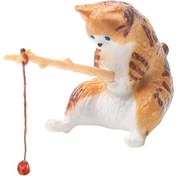 Resim Homyl Kedi Balıkçılık Heykelcik Bahçe Için Leopar-turuncu 