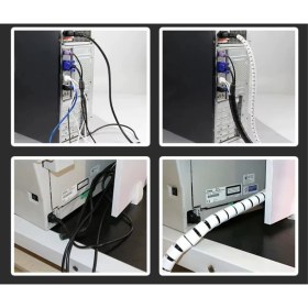 Resim Güncel Çarşı 1 mt x 22 mm Spiral Boru Kablo Kanalı Kablo Fiş Düzenleyici Toplayıcı Kordon Kablo Tutucu Beyaz 