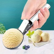 Resim Dondurulmuş yoğurt, gelato ve sundae için dayanıklı metal tatlı kaşığı olan, restoran kalitesinde bir dondurma kaşığı - Ev ve restoran kullanımı için mükemmel, modern mutfak aksesuarı, restoran kalitesinde bir dondurma kaşığı | Modern Mutfak Aksesuarı | Dayanıklı Metal Kaşık, Dondurma Kaşığı 