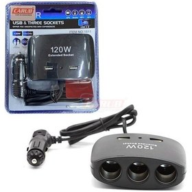 Resim 12v-24v Çakmak Soketi Enerji Soketi Çakmak 3 + Usb 2 Kablolu 