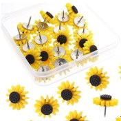 Resim 20 Adet Dekoratif Ayçiçeği Raptiyeleri, Pano Raptiyeleri, Fotoğraflar, Çizimler, Kağıtlar, Pano, Ofis, Okul İçin 