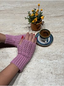 Resim örgü El Yapımı Parmaksız Eldiven/ Ajurlu Şık Tasarım/ Kışlık Kadın Eldiven 