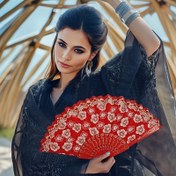 Resim Vintage Kiraz Çiçeği Katlanır Fan - Halloween, Noel Performansları ve Hanfu Fotoğrafları için İdeal, Mükemmel Şükran Günü Aksesuarı, Zarif Çiçek Desenli Plastik Malzeme, Şenlikli Dekor | Tradisyonel Çin Tarzı | Dayanıklı Plastik Fan, Fan Dekorasyonu 