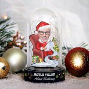 Resim Yeni Yıl Planları Yapan Erkek Karikatürlü Fanus Biblo 