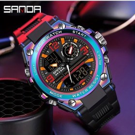 Resim Oldfriend Sanda Erkek Spor Saati Gece Işığı Suya Dayanıklı Dijital Kronometre Alarm Mavi Diğer 