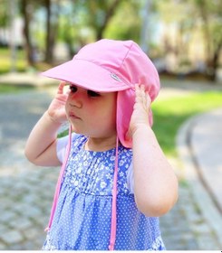 Resim Yorni Flap Ense Korumalı Boyundan Bağlamalı Bebek Güneş Şapka Pembe 
