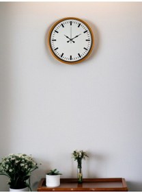 Resim 36 Cm Turuncu Sade Şık Duvar Saati Açık 