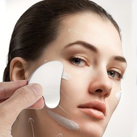 Resim Paslanmaz Çelik Yunus Gua Sha Yüz Masaj Aleti - Parfümsüz, Pilsiz Göz & Yüz Masaj Tahtası Güzellik Artırma İçin 