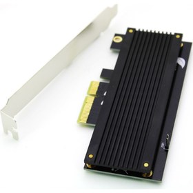 Resim M.2 NVMe (M-Key) to PCI-e 3.0 X4 Alüminyum Soğutuculu Dönüştürücü Çevirici Adaptör 