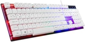 Resim Everest KM-198 Luminax Gökkuşağı Aydınlatmalı Q Gaming Oyuncu Klavye + Mouse Set (BEYAZ) 