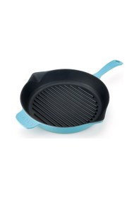 Resim Lava Döküm Izgara Tava, Metal Saplı Çap(Ø)28cm, - Mat Turkuaz 