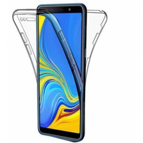 Resim KVY Samsung Galaxy A9 2018 360 Derece Kılıf Kristal Silikon Şeffaf Soft Ön Arka 