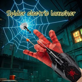 Resim Örümcek ip emişli elektrik fırlatıcı seti, örümcek eldiven bilek fırlatıcısı, Noel Cadılar Bayramı çocuk doğum günü hediyesi 